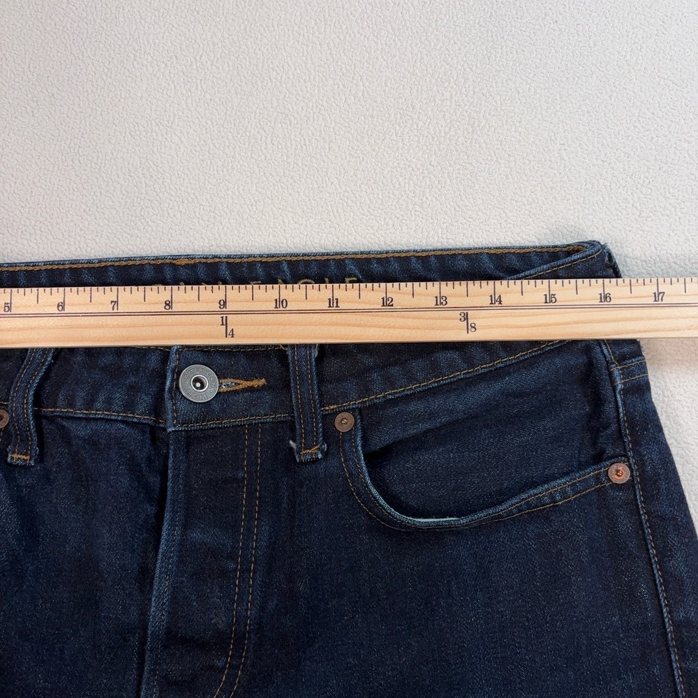 American Eagle Selvedge Jeans Men's 32x33 Blue 100% Cotton Slim Button Fly Denim - Picture 8 of 16